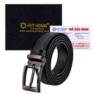 Dây thắt lưng nữ vân cá sấu màu đen PH5121