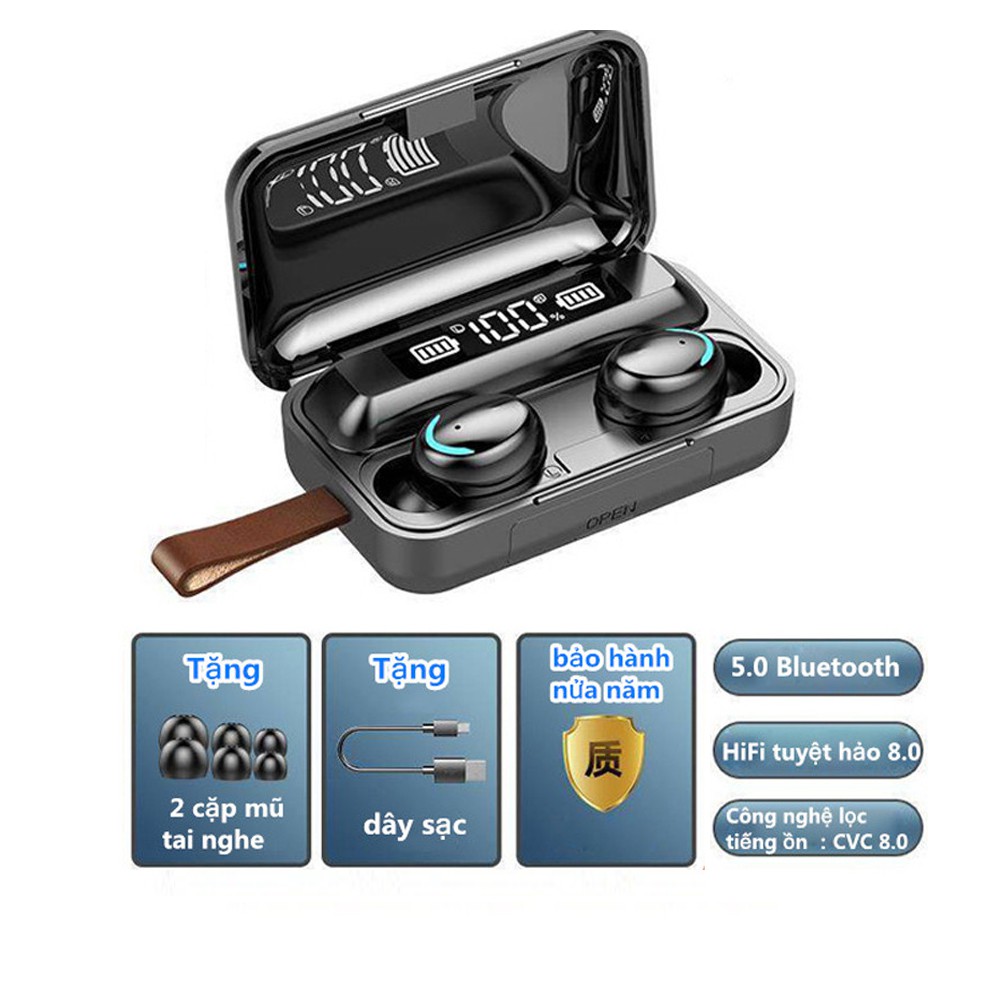 Tai nghe Bluetooth không dây cảm ứng chống nước Amoi F9 Pro TWS Bluetooth 5.0 , Hiển thị % pin, Dung Lượng 3500Mah | BigBuy360 - bigbuy360.vn