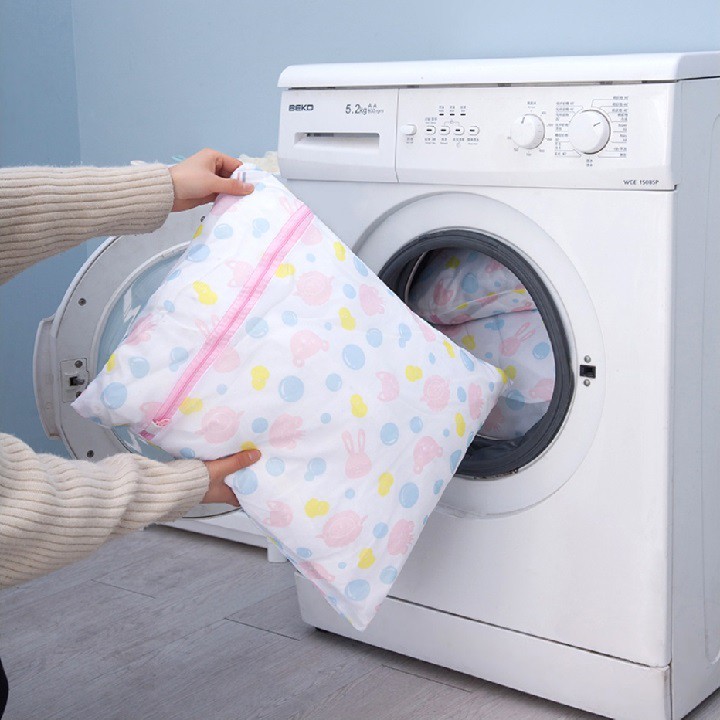 Bộ 5 túi lưới in HOA các kích thước bảo vệ quần áo khi giặt máy (MS02)