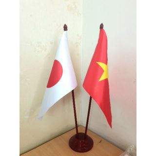 Đế cắm cờ đôi để bàn Việt - Nhật