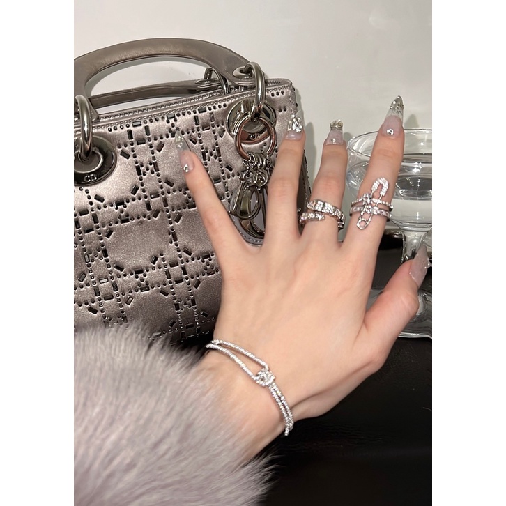 Nhẫn Hở Đính Kim Cương Phong Cách Hàn Quốc Chất Lượng Cao Cá Tính Dễ Phối Đồ Cho Nữ