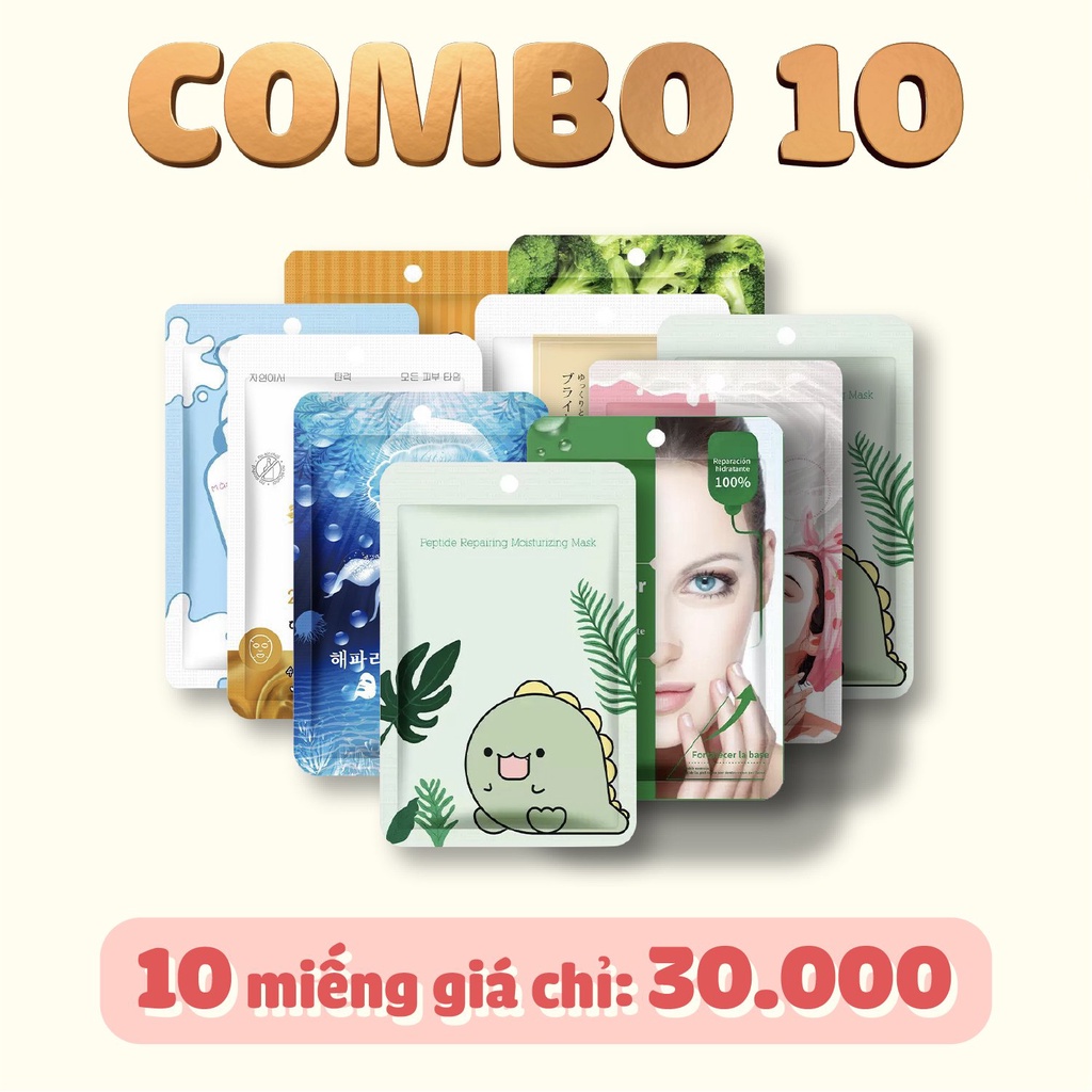 COMBO 10 MẶT NẠ CAO CẤP MIX NGẪU NHIÊN VỚI GIÁ SIÊU YÊU SamBeauty