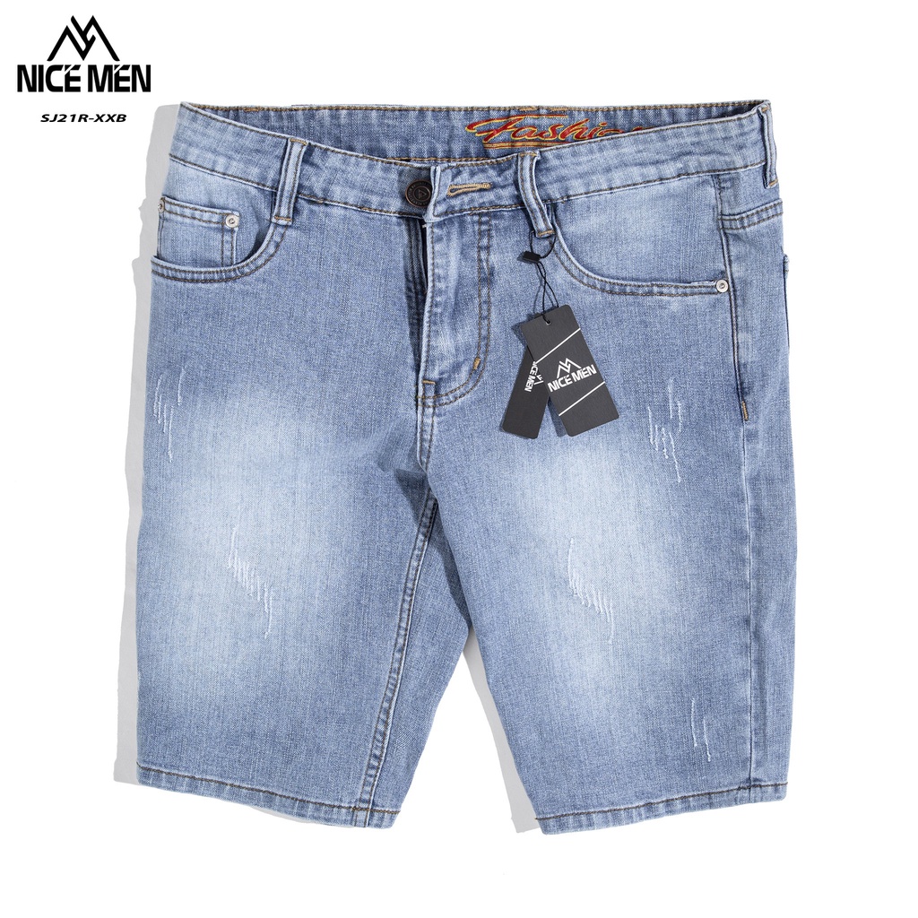 Quần Short Jean Nam Ống Rộng Basic, 3 Màu Cao Cấp, Co Giãn Nhẹ, Form Dáng Chuẩn- Nicemen