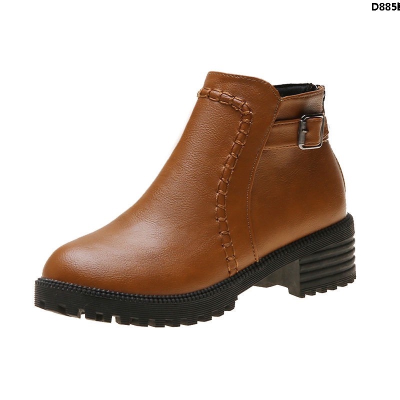 Giày Bốt Nữ Cổ Thấp Phong Cách Anh Quốc Cá Tính Thời Trang Mùa Thu 41Giày Boots Gót Dày Mũi Tròn Size Lớn 42 Thời Trang Cá TínhTăng cường /