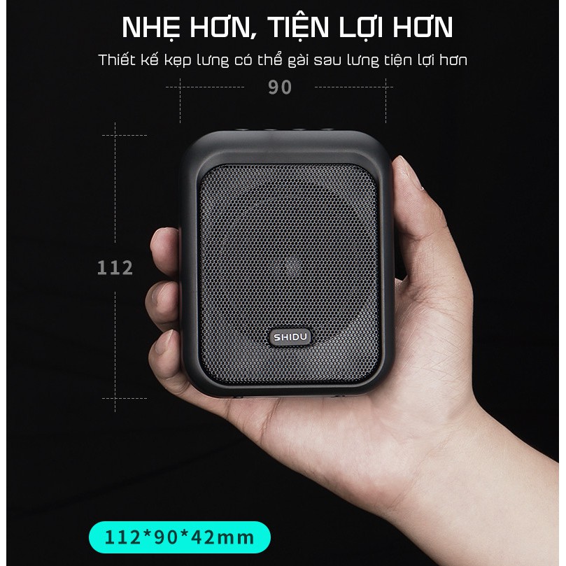 Loa Trợ Giảng Có Dây Hỗ Trợ Nghe Nhạc Bluetooth 5.0 SHIDU SD-M100 - Hàng Chính Hãng