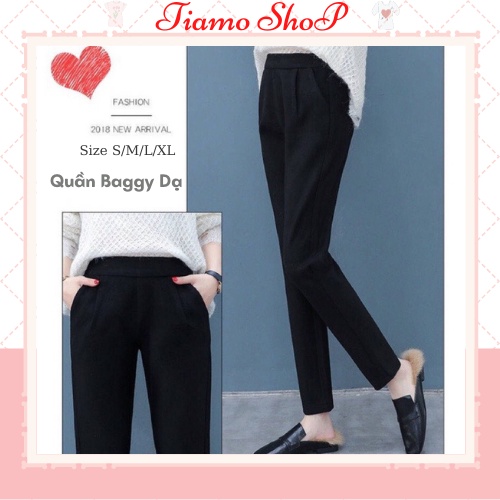 QUẦN BAGGY DẠ NỮ CHUN NỬA, Quần Dạ  Mẫu Hót 2021