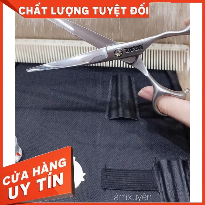 Kéo cắt tóc TONI &amp; GUY DA -60 440C + bao da đựng kéo + 1 lược  loại 1 Chất liệu thép siêu bền siêu bén _ chuyên dụng