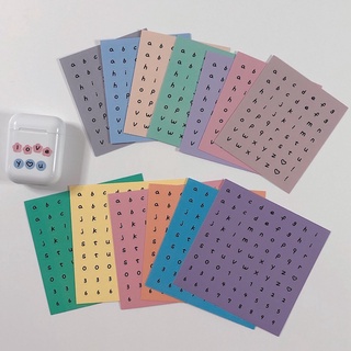 Sticker chữ mini - 2 mẫu chữ tròn & hoa - Trang trí sổ bullet journal ST021