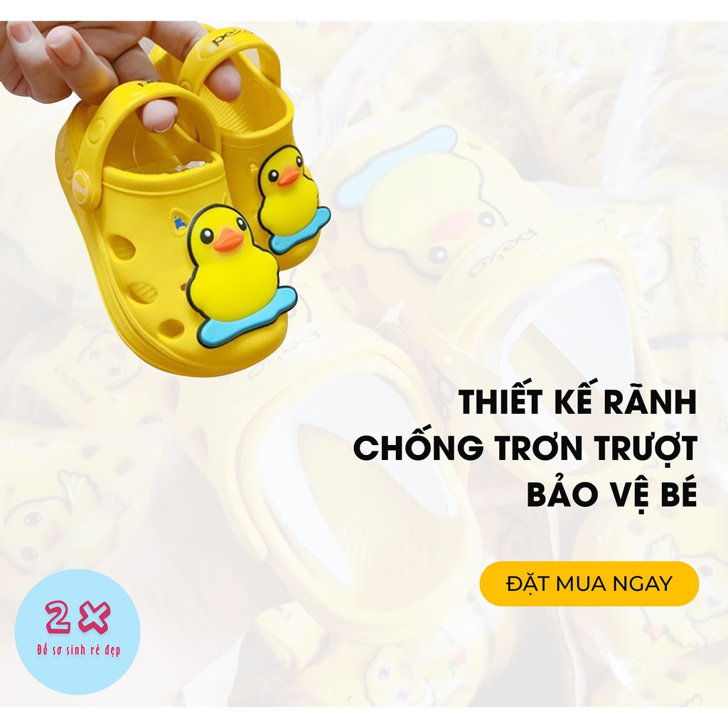 [Đế chống trượt] Dép sục cho bé gái trai Peka Thái Lan cao cấp mẫu vịt bay bơi đầu to bóp kêu, khỉ, gấu - 2X MART