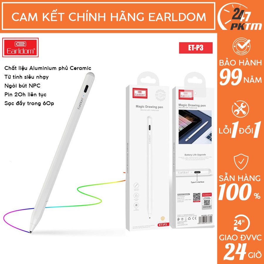 CHÍNH HÃNG EARLDOM Bút Cảm Ứng Earldom ET - P3 | Phụ Kiện Thông Minh 247 VN