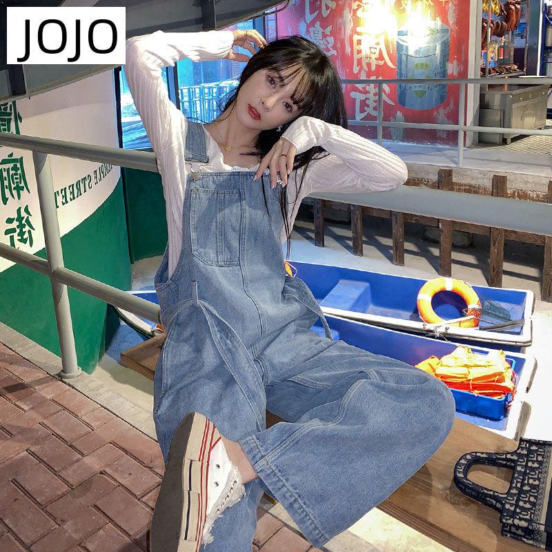 Quần Yếm Denim Dáng Rộng Phong Cách Hàn Quốc Thời Trang Xuân Thu Cá Tính Cho Nữ