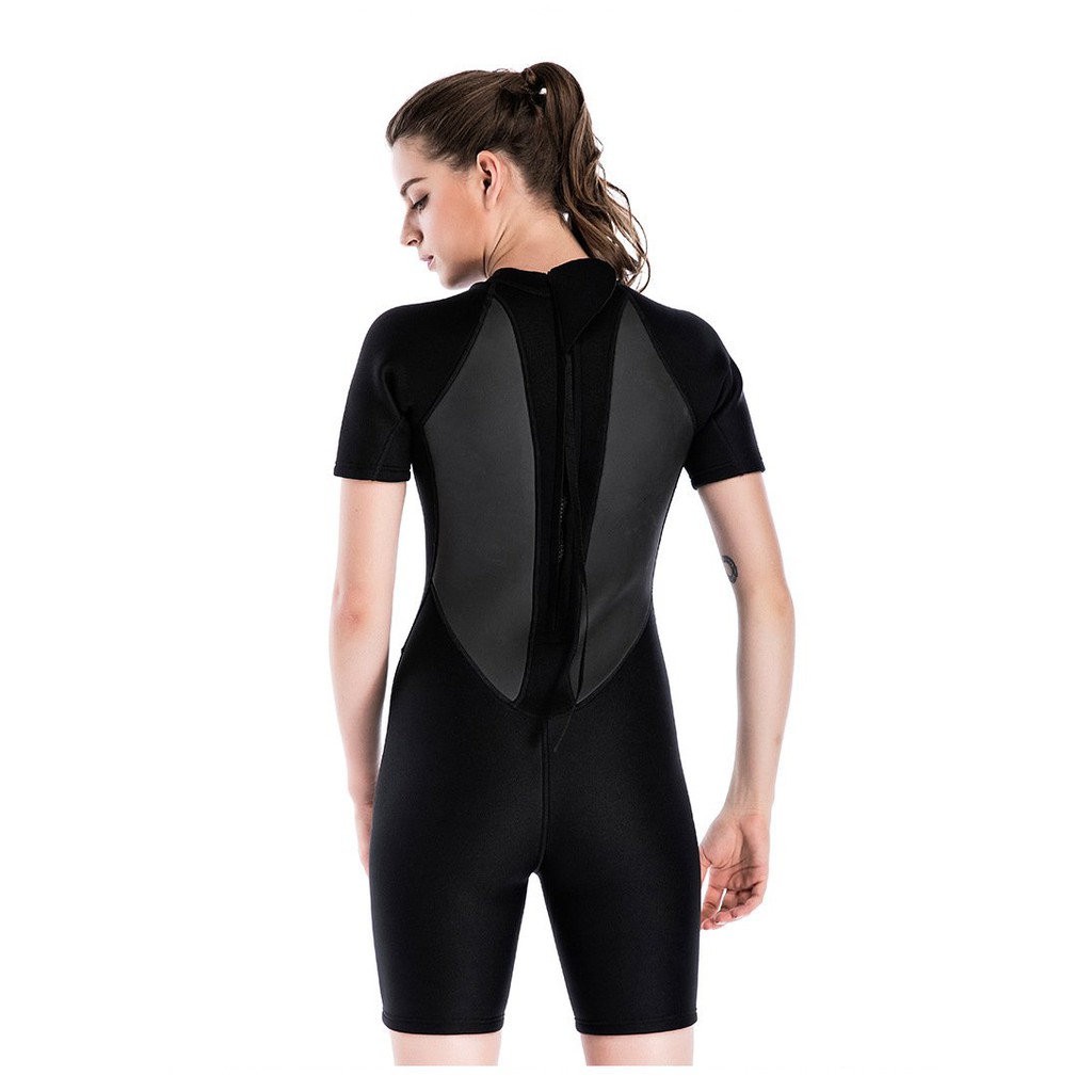 Bộ Bơi Lặn Liền Bán Thân Giữ Nhiệt Nữ Wetsuit Sbart 1100 Đen