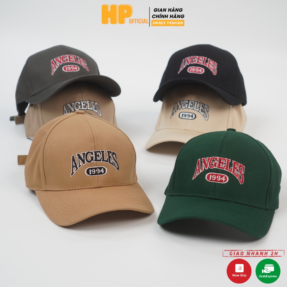 Mũ lưỡi trai ❤️ Nón kết thêu chữ ANGELES chất kaki cao cấp form unisex nam nữ N60 - Happy Style