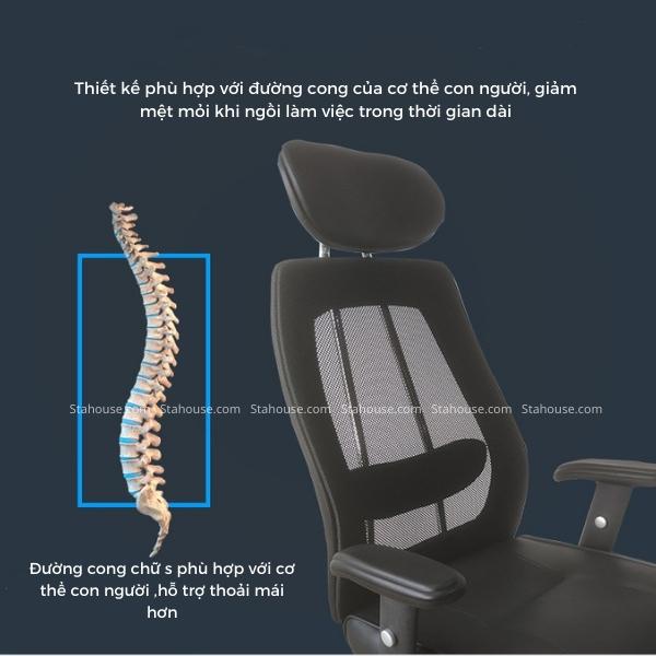 Ghế Công Thái Học Tựa Đầu Ngả Lưng Làm Việc Tại Nhà GVP713 Stahouse Official Chair HN