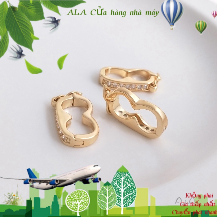 💖Trang sức DIY phụ kiện💖Khóa Vòng Số 8 Mạ Vàng 14K Đính Ngọc Trai Chuyên Dụng Làm Đồ Trang Sức DIY[Khóa kết nối/Khóa kẹp/đóng khóa/Vòng tay/Vòng cổ]