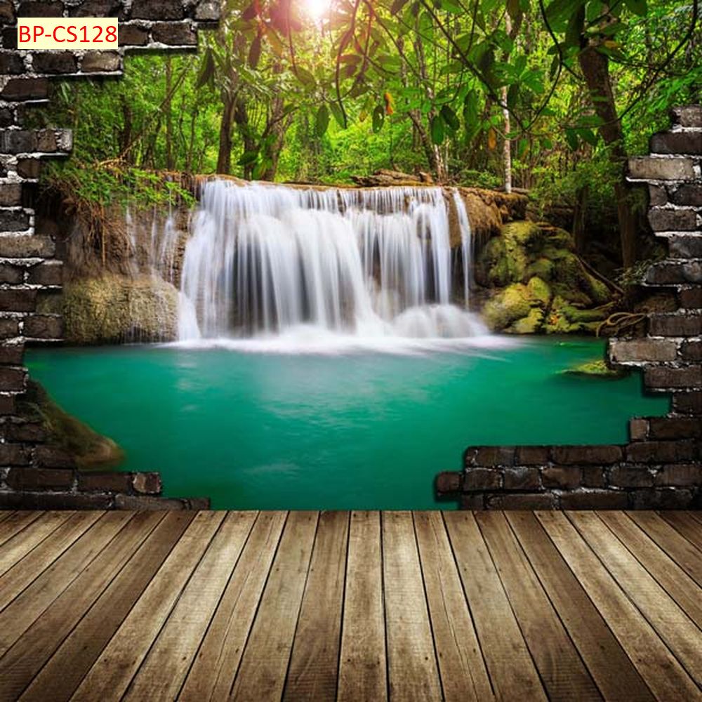 Tranh dán tường 3D khung cửa sổ phong cảnh