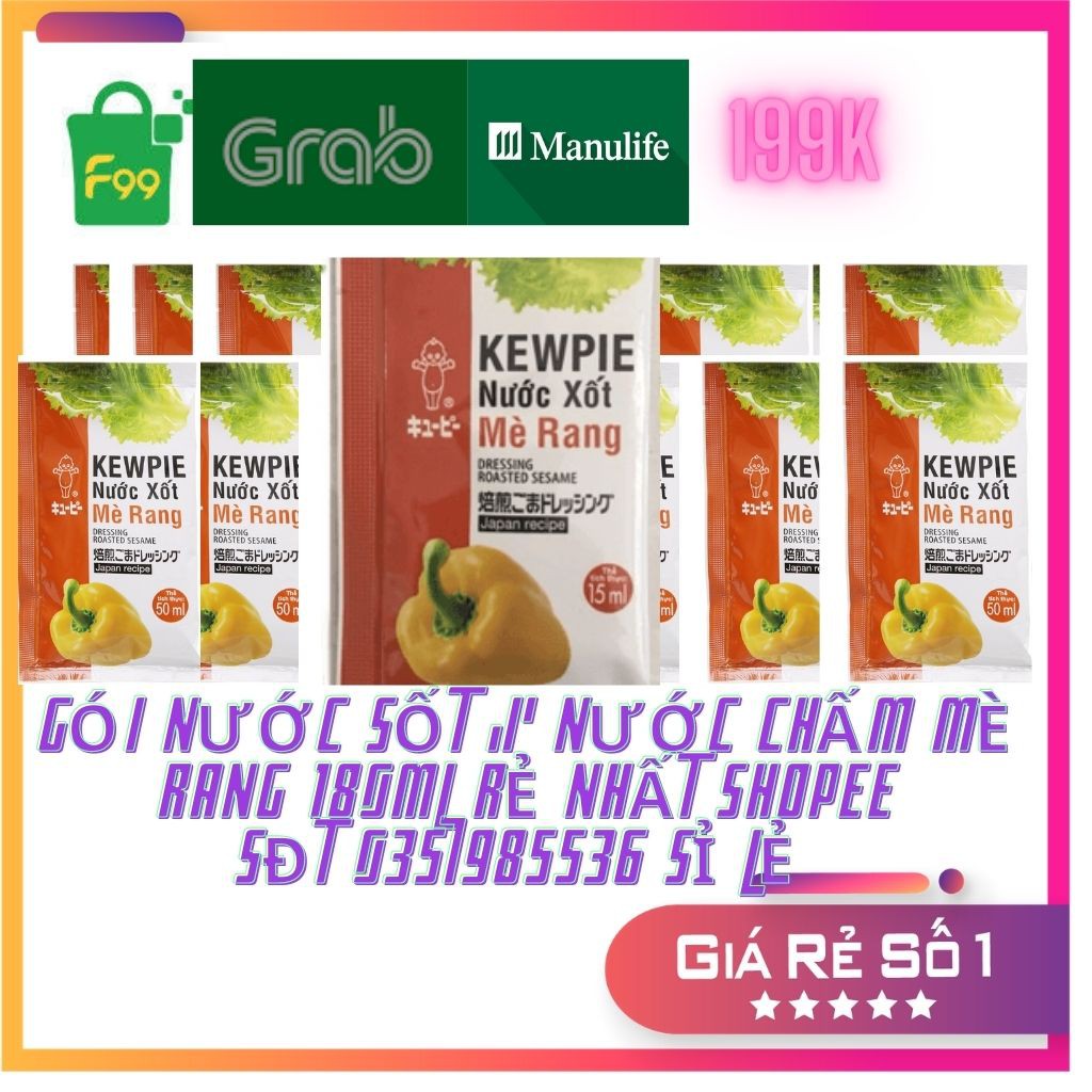 [NGOT10PTT] 4 gói  Nước sốt mè rang KEWPIE 15ml, ron nho sabudo , umibudo , sejong , geenfood