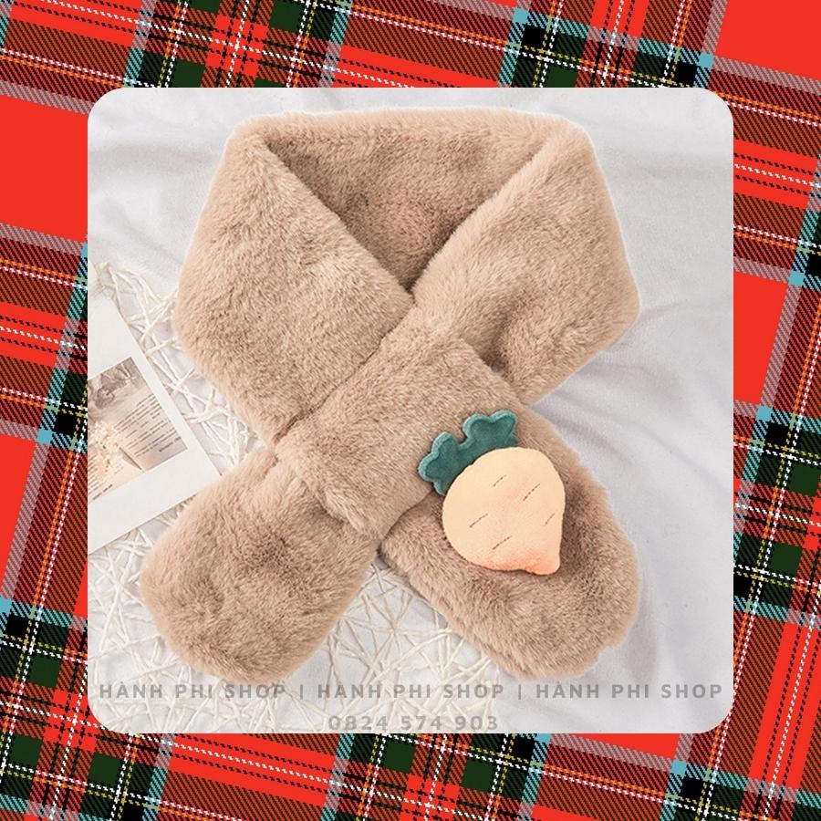 Khăn len Quàng Cổ Cho Bé Trai Và Bé Gái Phong Cách Hàn Quốc Hoạ Tiết Trái cây dễ thương - Hành Phi Shop