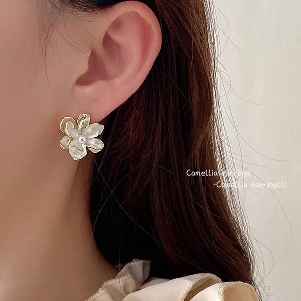 Đôi Khuyên Tai Đính Ngọc Trai Phong Cách Hàn Quốc Thời Trang Cho Nữ