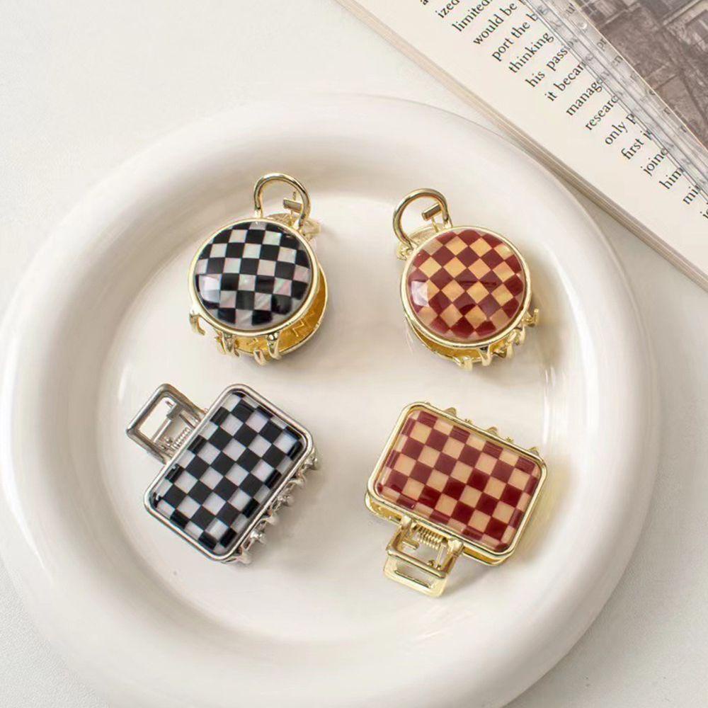 Kẹp Tóc Càng Cua 15H Cỡ Nhỏ Họa Tiết Hình Học / Tròn / Chữ Nhật Phong Cách Hàn Quốc Dễ Thương Thời Trang