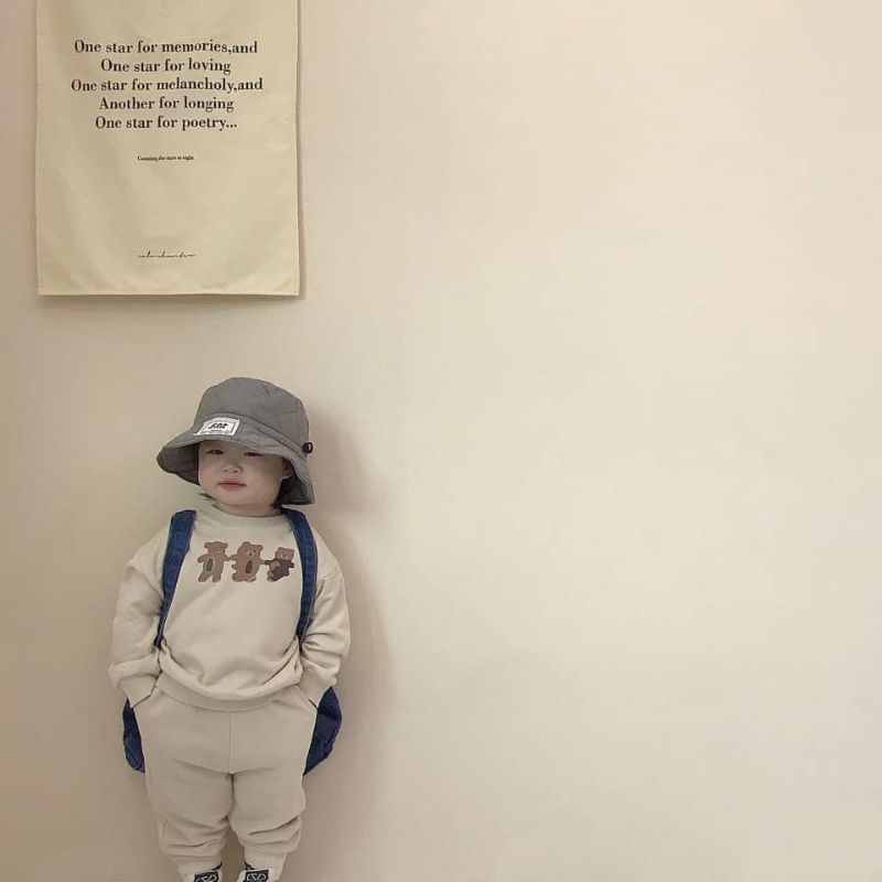 Bộ nỉ bông siêu dày dặn ấm áp cho bé