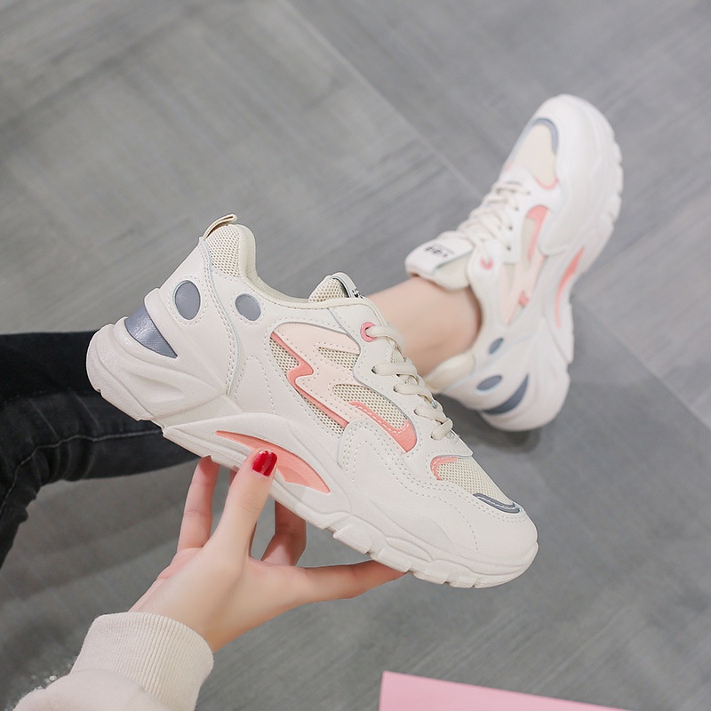 Giày Thể Thao Phối Lưới Thoáng Khí Thời Trang Mùa Thu Mới 2022 Cho Nữ