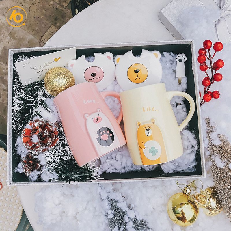 [Mã LIFESPIKE19 giảm 10% đơn 99K] Cốc sứ chân gấu kèm thìa uống trà, cafe độc đáo 400ml - SP004012