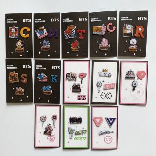 HUY HIỆU CÀI ÁO HOẶC TRANG TRÍ LIGHTSTICK BTS BT21 TWICE EXO SEVENTEEN GOT7 BLACKPINK