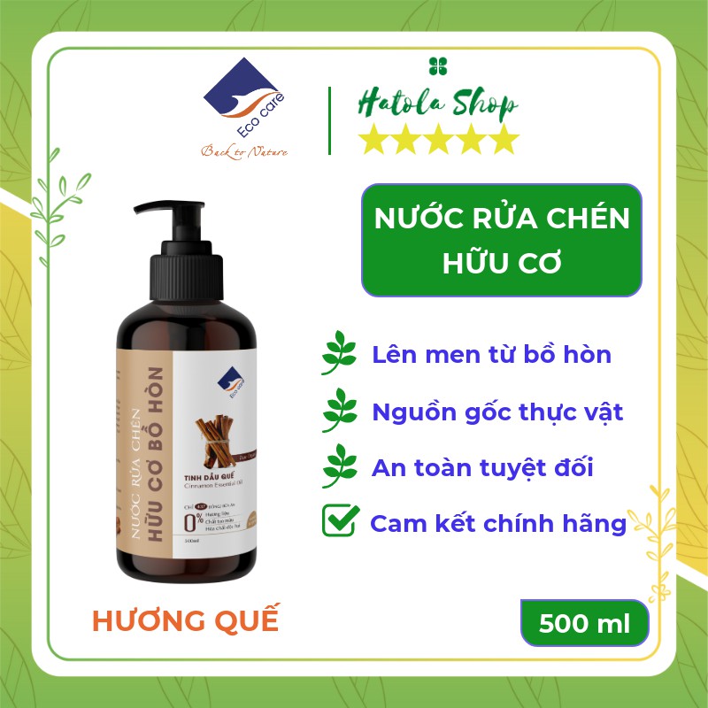 Nước rửa chén, Nước rửa bát hữu cơ Bồ hòn Ecocare 500ml