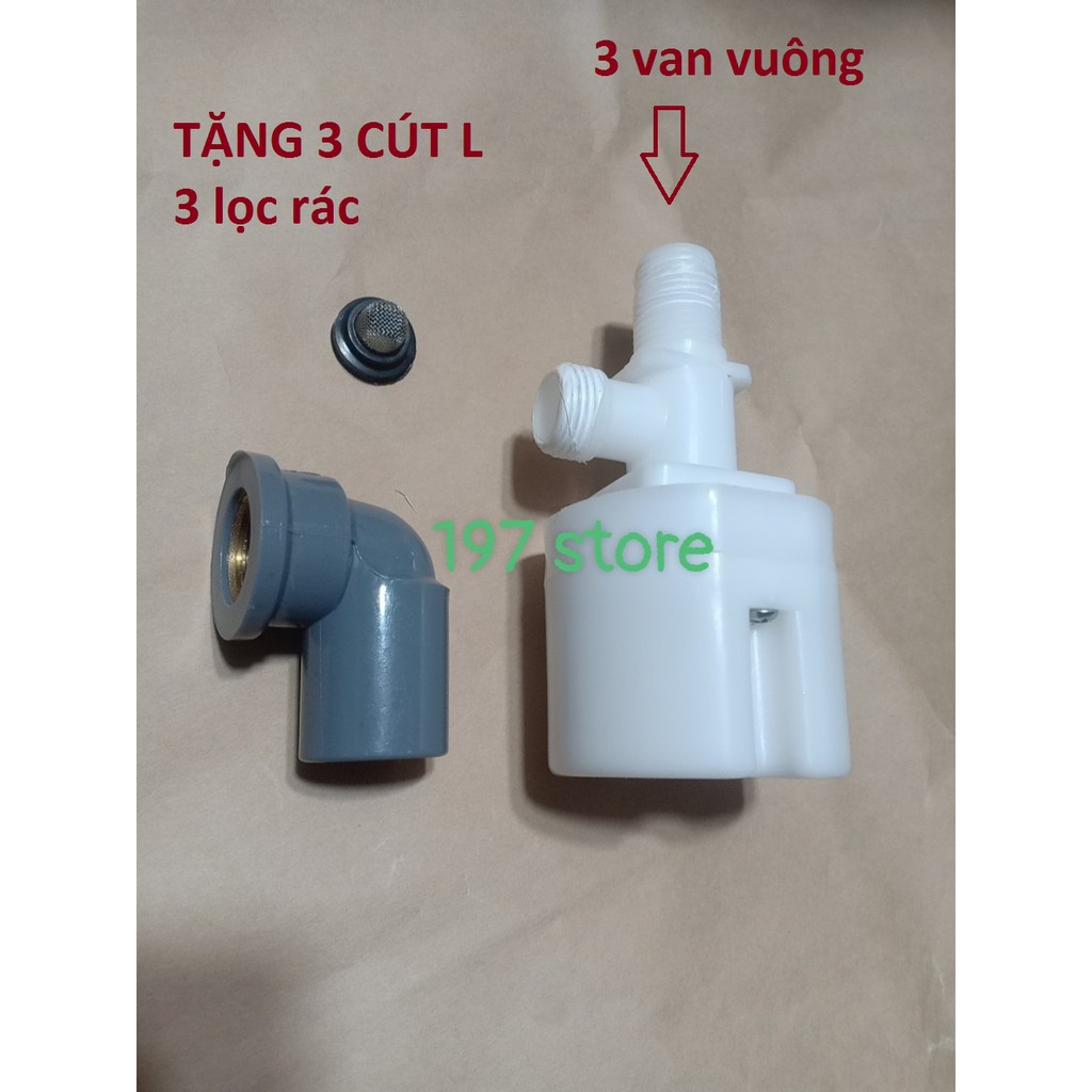 Combo 03 chiếc Van phao cơ thông minh thế hệ mới chống tràn tự động tặng 03 cút chữ L 03 lọc rác