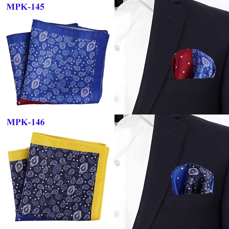 Khăn Tay Vuông Bỏ Túi 23cm * 23cm Bằng Lụa Mềm In Họa Tiết Hoa / Chấm Bi Sang Trọng Cổ Điển Cho Nam