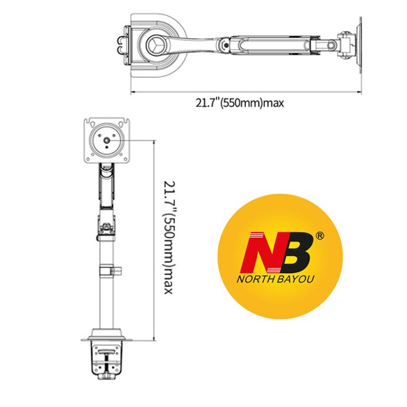 [Mã 88ELSALE giảm 7% đơn 300K] Giá treo màn hình 17 - 35 inch NB H100 hàng chính hãng, xoay màn hình 360 độ