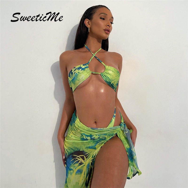 Set Đồ Ngủ Sweeticme 2021 Gồm Áo Không Tay Xuyên Thấu Và Quần Lót Lọt Khe Thời Trang Quyến Rũ Cho Nữ | BigBuy360 - bigbuy360.vn