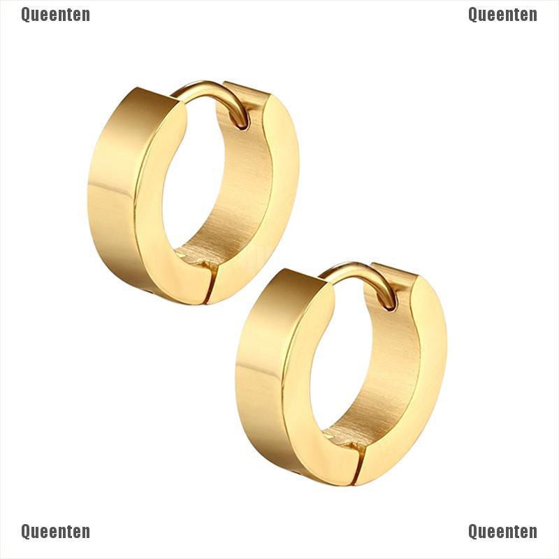 ★Queen★1 Pair PUNK Men Women Hoop Ear Stud Stainless Steel Earring Hoop Piercing
