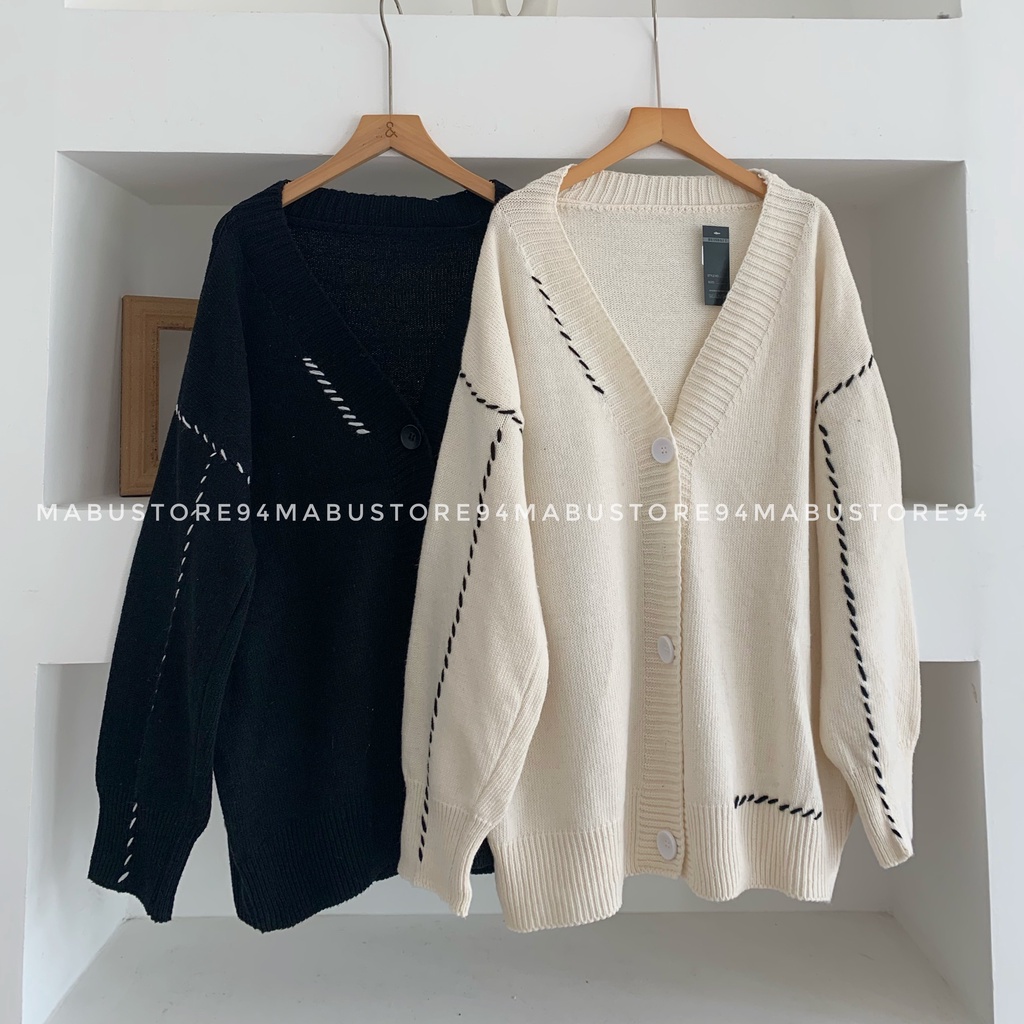 Áo len cardigan viền tay kiểu dáng hàn quốc