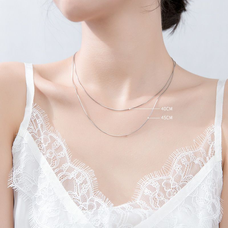 Dây chuyền nữ trơn không mặt bạc thật giá rẻ