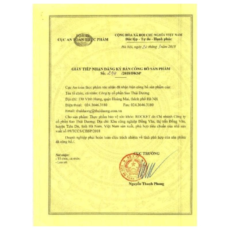 Rocket Thái Dương 30 gói – Giúp bổ thận tráng dương, tăng cường sinh lực, tăng sức đề kháng