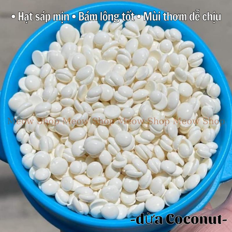 Sáp wax lông nóng Hard wax beans dừa coconut siêu bám lông, an toàn cho da 50g/100g