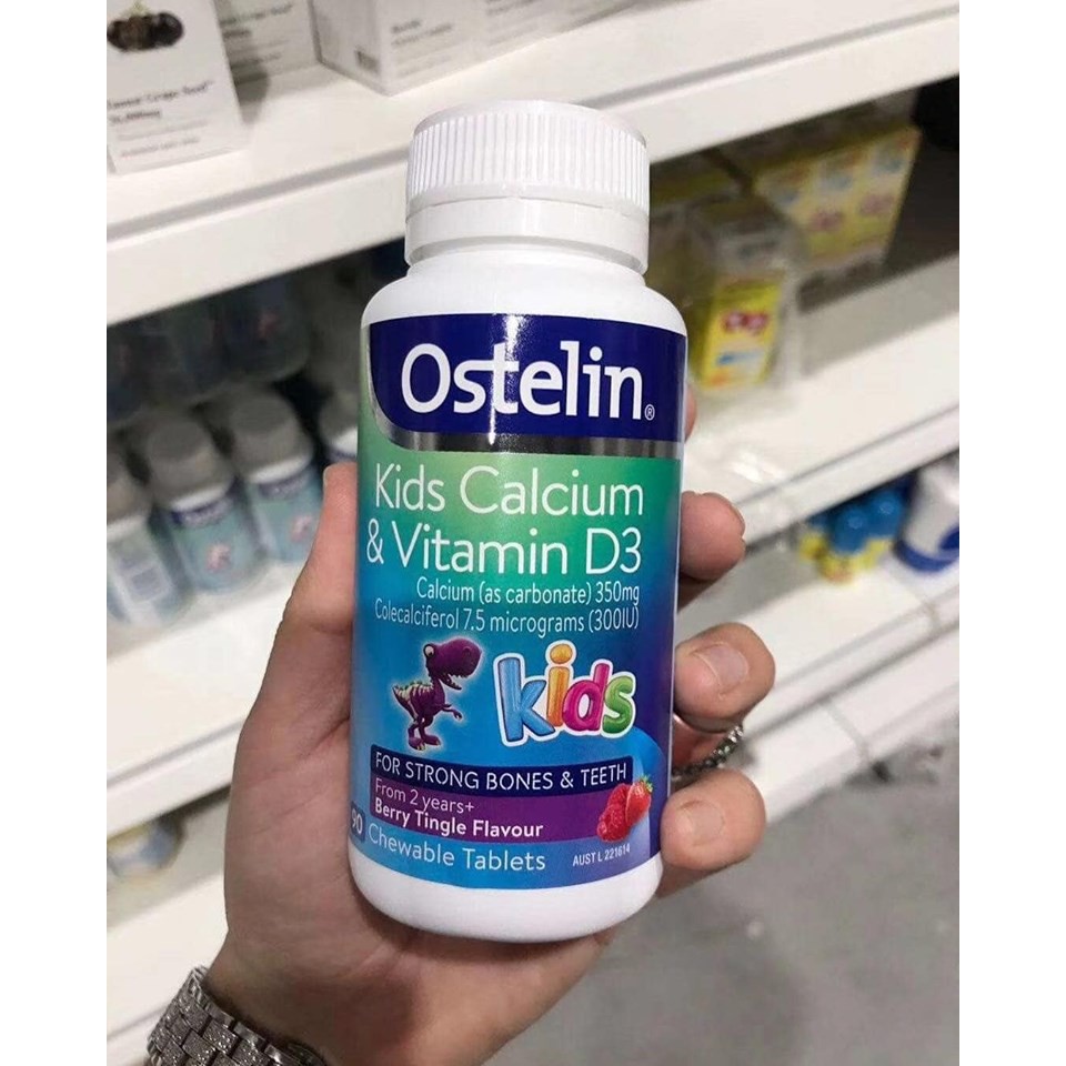 (MẪU MỚI) Canxi vitamind3 ostelin kid 90 viên cho bé