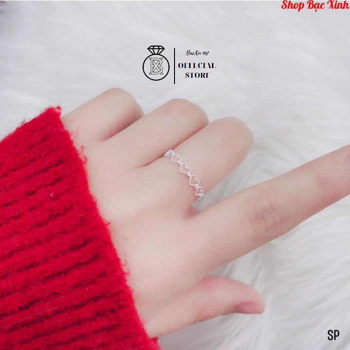 Nhẫn Nữ hìn trái tim, ⚡ nhẫn bạc chuẩn⚡