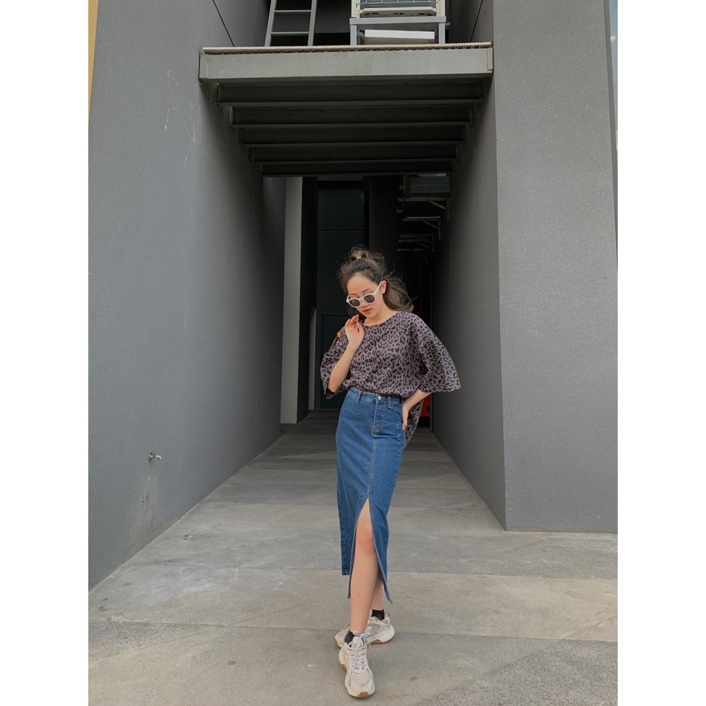 [Mã FADIRECT20 giảm 20K đơn 150K] chân váy bò dáng dài cạp lệch SK102 1994closet | BigBuy360 - bigbuy360.vn