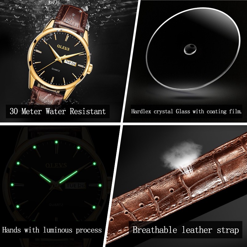 Đồng hồ nữ🎁đồng hồ cặp đôi nam nữ đẹp, Fullbox chính hãng OLEVS, quà tặng ý nghĩa, sang trọng cho các cặp đôi - BH 1 NĂM
