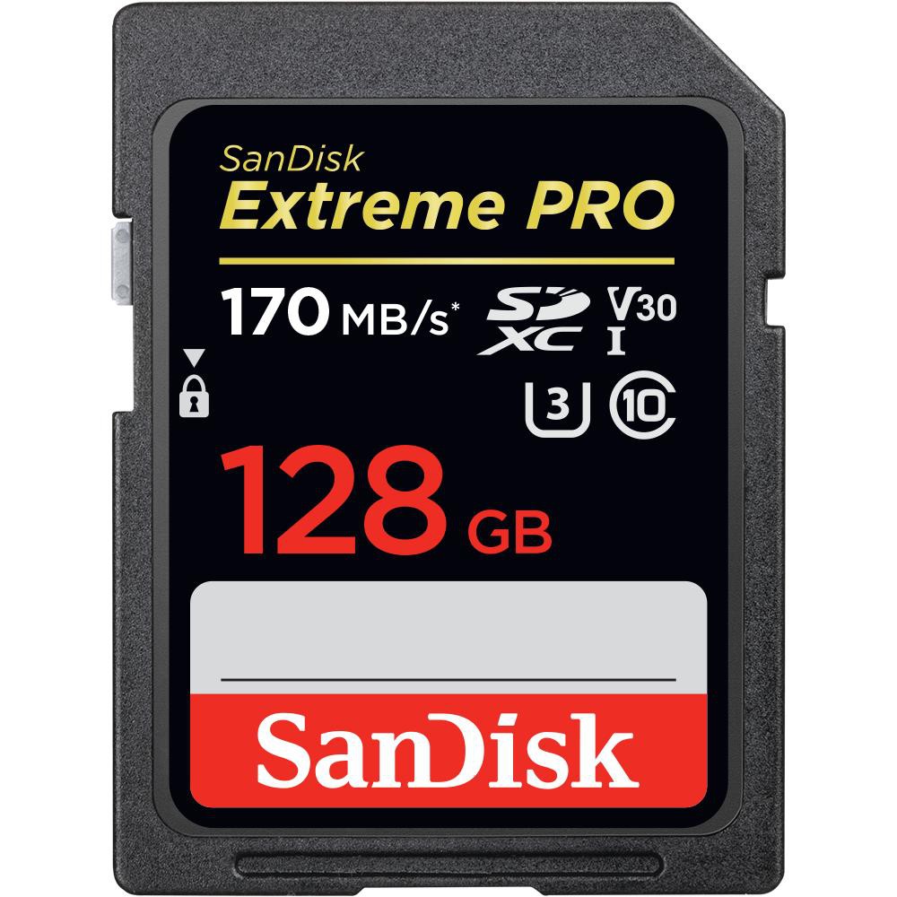 Thẻ nhớ SDXC SanDisk Extreme Pro 128GB UHS-I U3 4K V30 170MB/s (Đen)