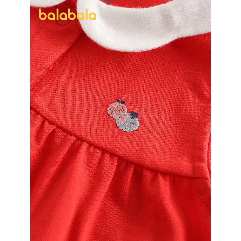 (0-3 tuổi) Váy dáng suông bé gái màu đỏ hãng BALABALA 20022111100860601