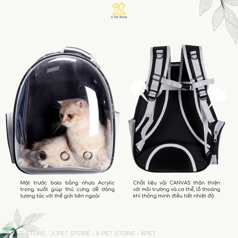 [Mã PET50 giảm 10% - tối đa 50K đơn 250K] Balo Mèo Kiểu Dáng Trong Suốt Và Phi Hành Gia, Balo Thú Cưng Hàng Nhập Khẩu.