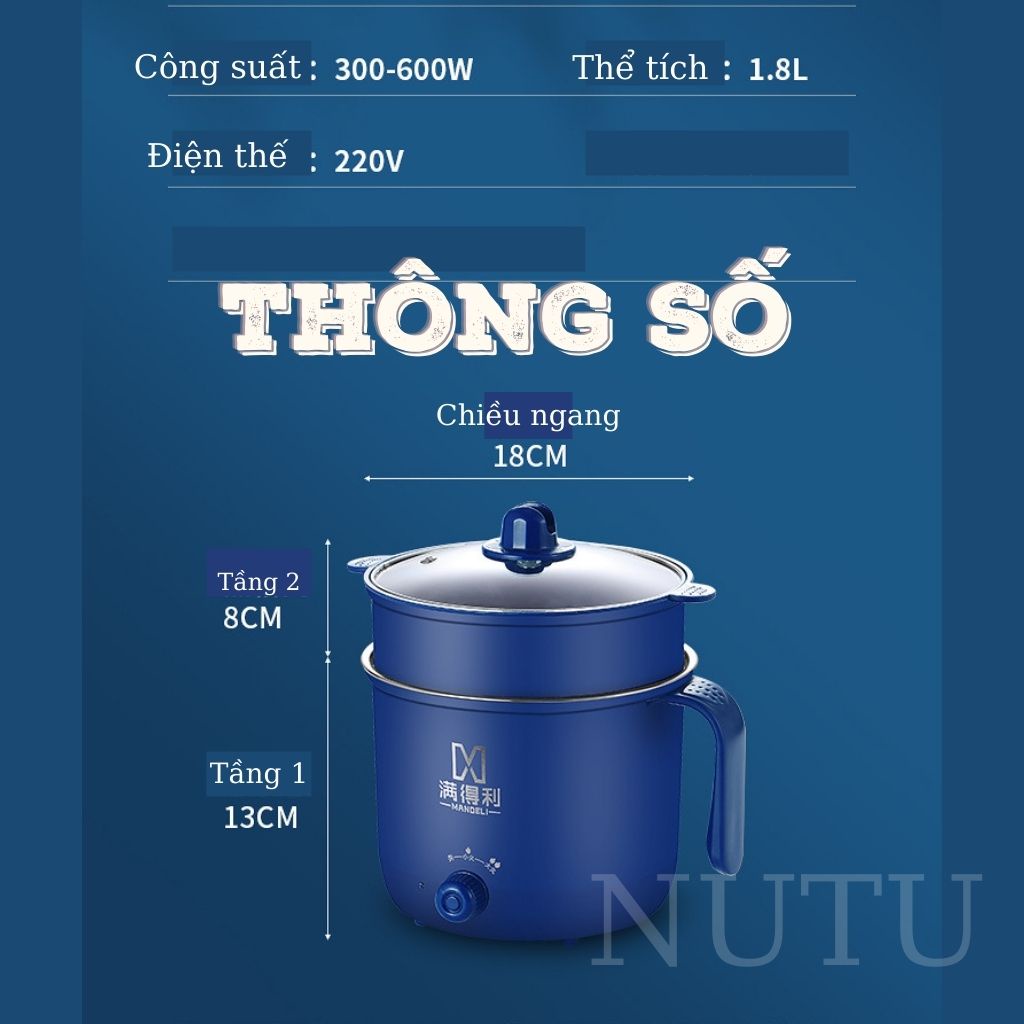 Nồi Lẩu Điện Mini 2 Tầng Tiện Lợi, Bếp Điện Đa Năng Phục Vụ Nhiều Nhu Cầu