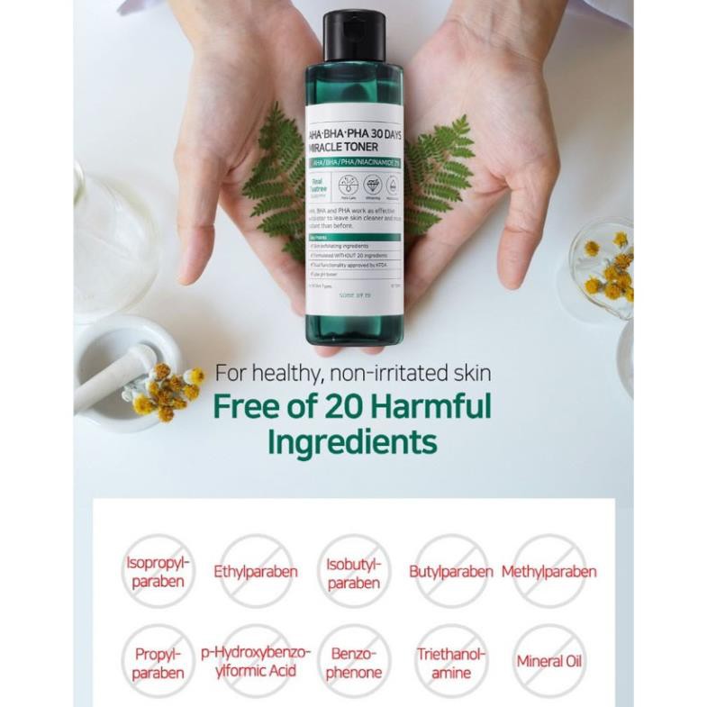 Hàng Hàn- Nước Hoa Hồng Toner Some By Mi AHA-BHA-PHA 30 Days Miracle Toner 150ml
