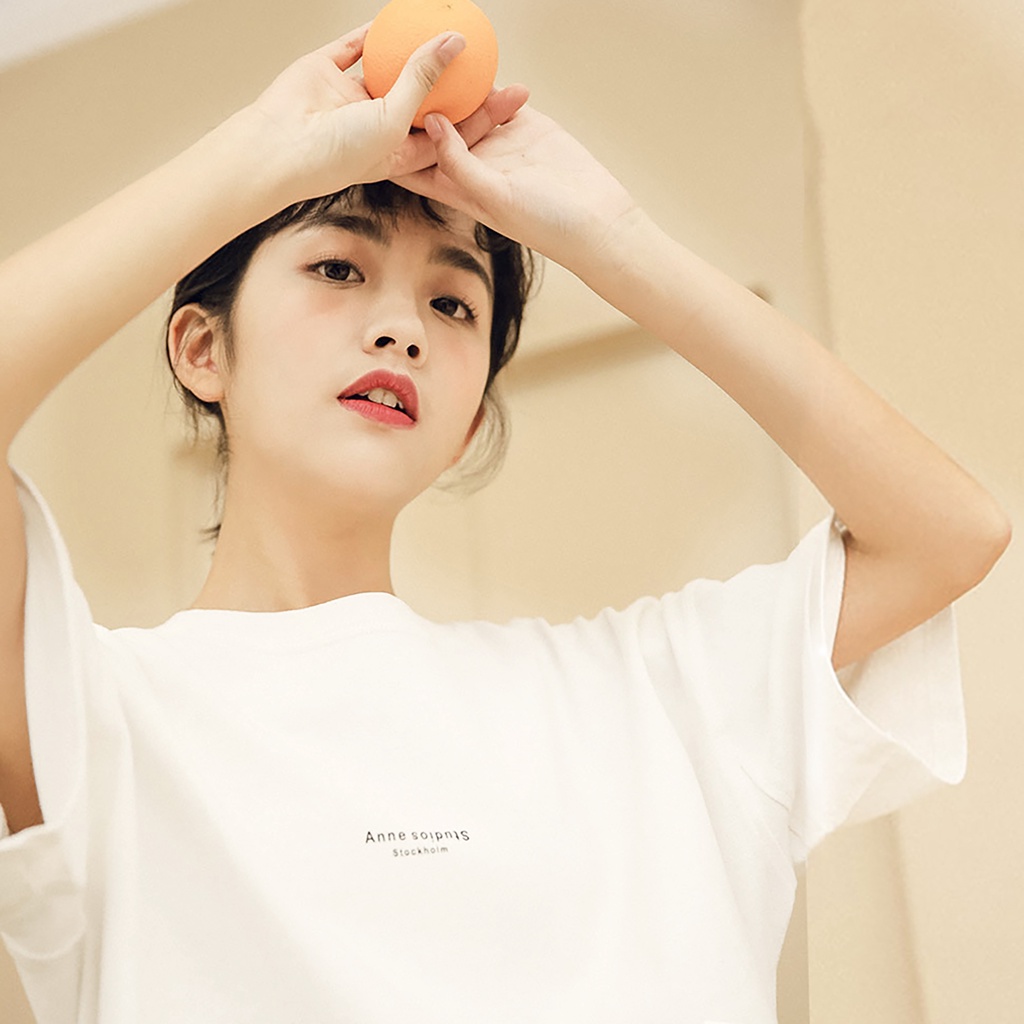 [Mã LT50 giảm 50k đơn 250k] Áo thun nữ cổ tròn unisex tay lỡ form rộng SEEMENOW basic