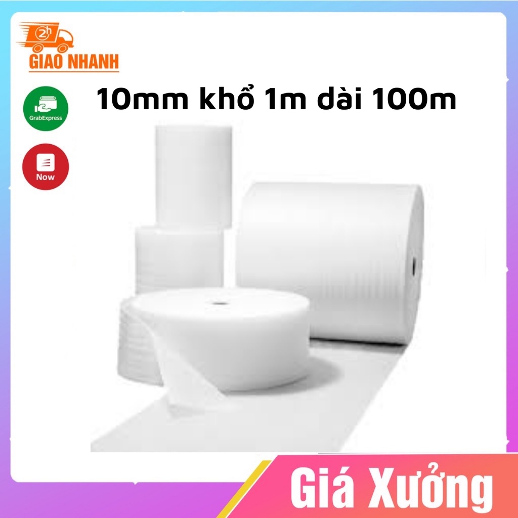 GIÁ XƯỞNG | Xốp Foam 10mm khổ 1m dài 100m Bọc Đóng Hàng, Chống Sốc Va Đập, Chống Nóng, Cách Nhiệt, Lót Sàn Gỗ...