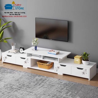 Kệ tivi  gỗ MDF phủ melamin chống thấm (Màu trắng) (120-190)*30*36cm